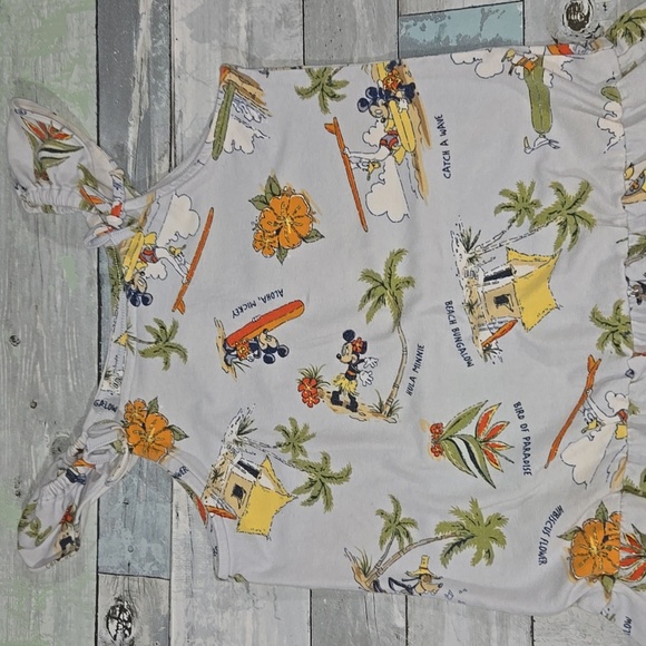 Disney Shopping Surfing Beach Island Mickey Mouse & Donald Duck Dress Sz Large - Picture 2 of 6